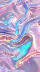 Obraz premium Iridescent holographic background, pastel colors, shiny and sparkling. Psychedelic scifi, sparklecore, shiny/glossy, hyperrealistic textures, soft lighting, iridescence/opalescence, shimmering, irides