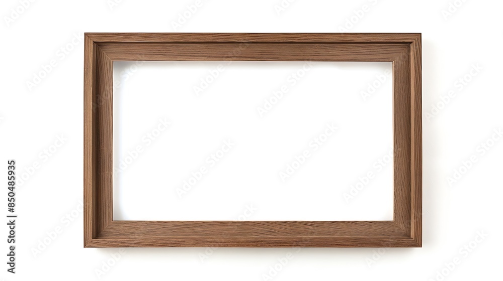 Poster Wood frame or photo frame isolated on the white background Object with clipping path : Generative AI