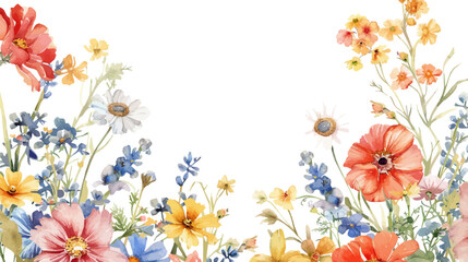Watercolor floral decoration background.
