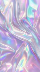 Obraz premium Iridescent holographic pastel liquid shiny background. Holographic background trendy iridescent light foil texture. 