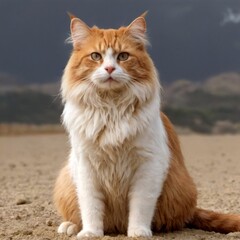 Obraz premium cat on the beach