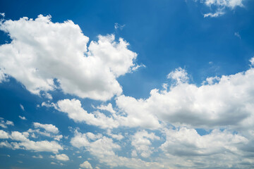 Good atmosphere, blue cloudy sky is beautiful.