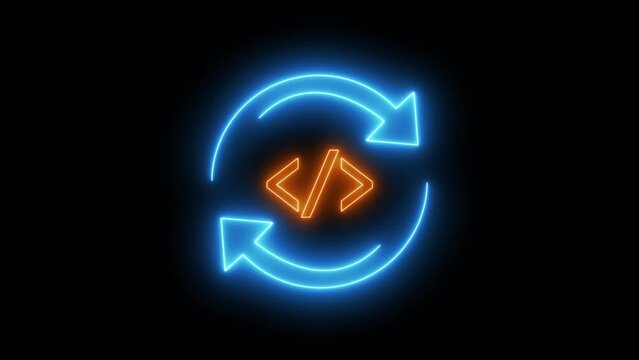 Agile development methodology for process that will help you work faster By reducing step-by-step work and focusing on team communication. Animation of neon line agile icon on transparent background.
