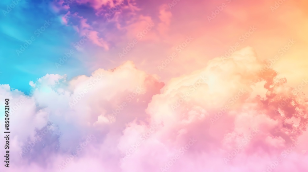 Poster sunset sky with multicolor clouds dramatic twilight sky background : generative ai