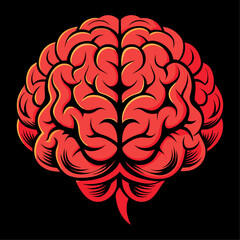 Creative brain art and human mind kawaii design,  Human nervous system brain organ vector