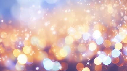 Abstract bokeh background of colorful glowing lights with soft focus in bright sunlight.silver and light glitter texture christmas abstract background.