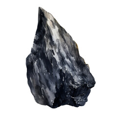 Obraz premium High-resolution image of a dark, jagged rock, showcasing detailed texture and natural form. Ideal for nature or geology-related projects.