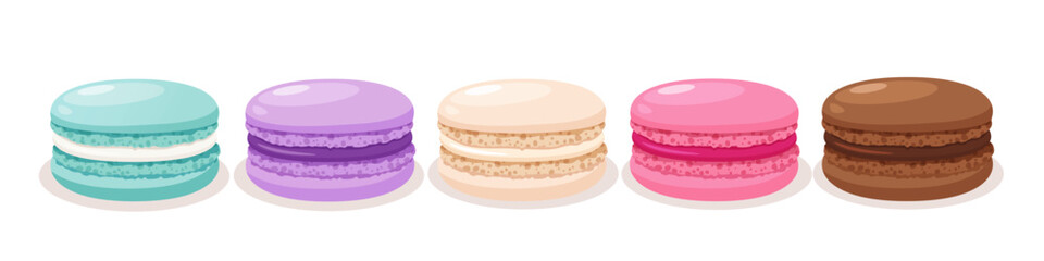 Macarons dessert with different flavors.
