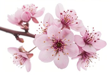 Naklejka premium flower Photography, Cherry blossoms Shidare Zakura, Isolated on white Background
