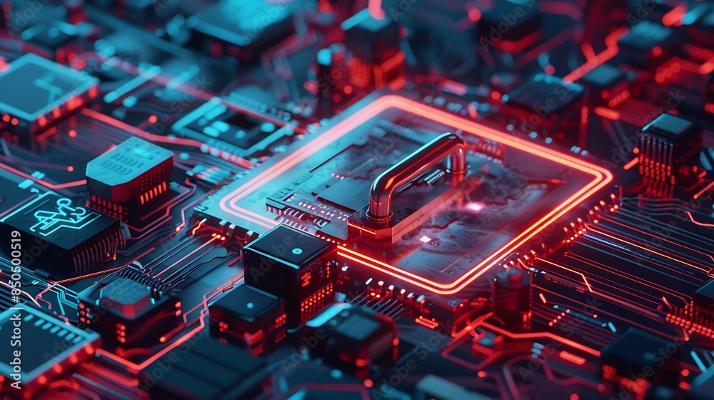 Poster Network security system Personal Data Information and Cyber Security Technology Concept : Generative AI