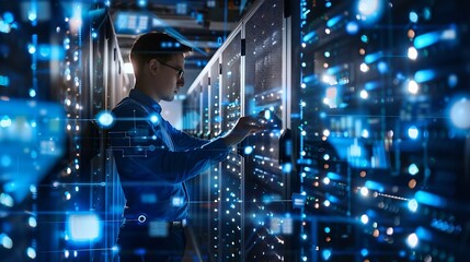 Data Science and engineering digital technology tech background Software engineer working with database and big data analytics cloud computing with AI and data exchange innovation tech : Generative AI