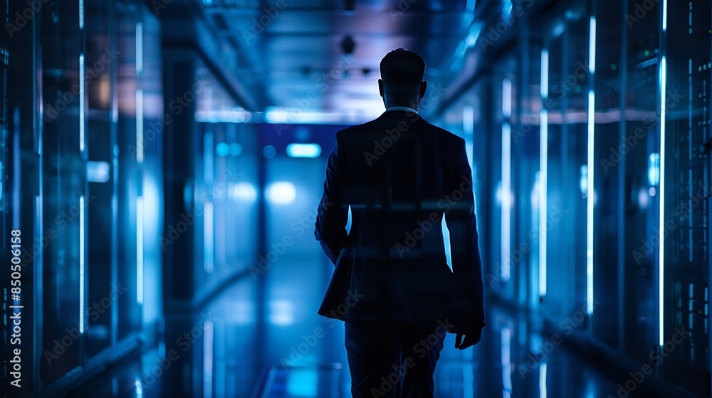 Fototapete Business person explore the core of cyber security Delve into cyber protection methods cyber threats and bolster cyber security stance Essential for navigating the securities age FaaS : Generative AI