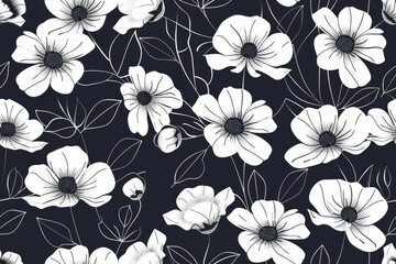Fototapeta premium seamless pattern featuring elegant flowers Perfect for backgrounds