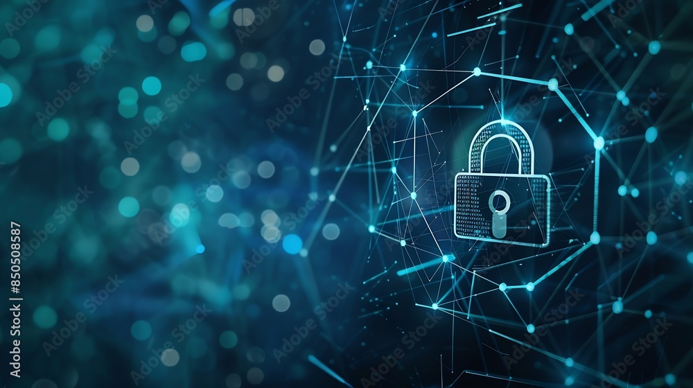 Poster Network security system Personal Data Information and Cyber Security Technology Concept : Generative AI