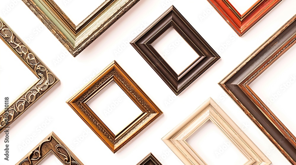 Poster collage of frames isolated on white : generative ai