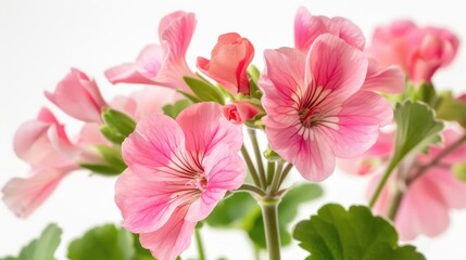 Pelargonium bloom against a white backdrop