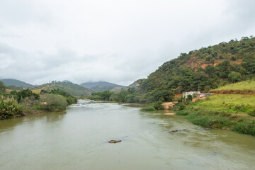 Rio Manhuacó, Paisagens da região de Tabauna no municipio de Aimorés, Minas Gerais, Brasil - 29...