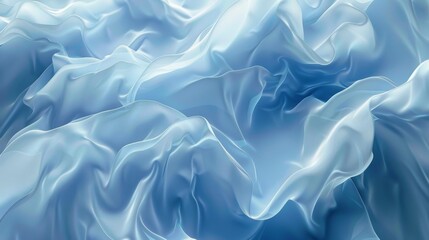 Obraz premium The image shows a digitally created luxurious blue satin fabric with soft waves, conveying a sense of elegance and high quality
