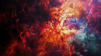 Detailed view of a supernova remnant, intricate patterns, vivid hues, deep space light. 