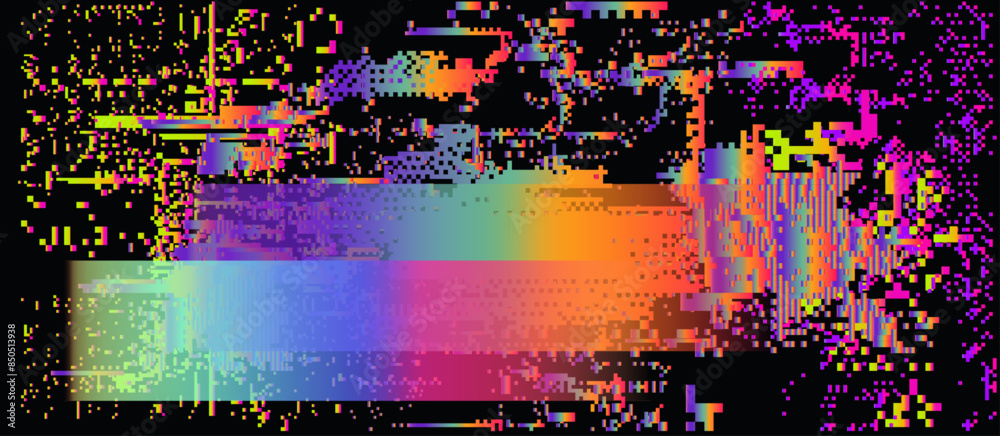 Aufkleber vector illustration of gloomy visual disturbances with the effect of backlight bleeding and visual n