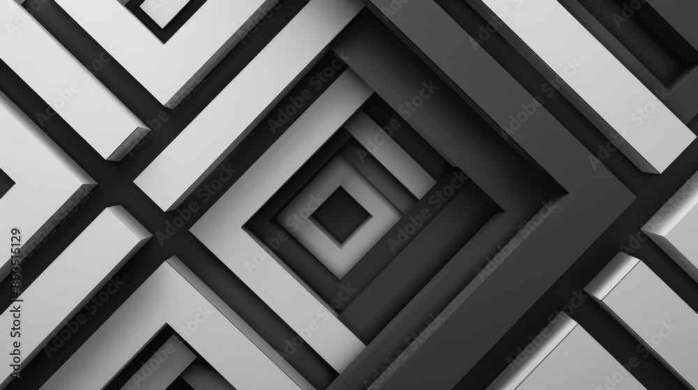 Fototapete a minimalistic geometric pattern background in monochrome colors, perfect for modern and abstract co