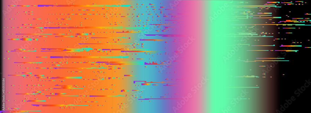 Aufkleber lo-fi glitched vector background with pixel rainbow ambient flickers.