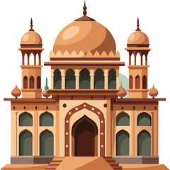 Vector flat vector Islamic mosque building