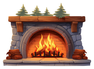 PNG Winter png fireplace hearth white background.