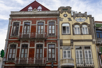 Facade of Old Buildings in Póvoa de Varzim - Portugal