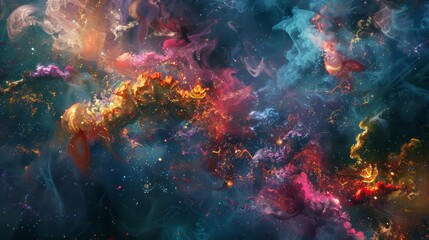 Fototapeta premium Vibrant color eruptions from the earth celebrate Diwali's joyous energy backdrop