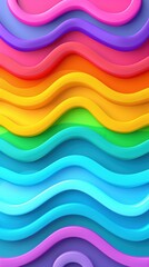 Vibrant Rainbow-Colored Abstract Waves Background
