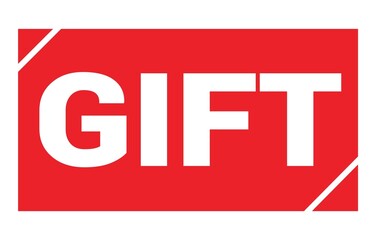 GIFT text written on red stamp sign.