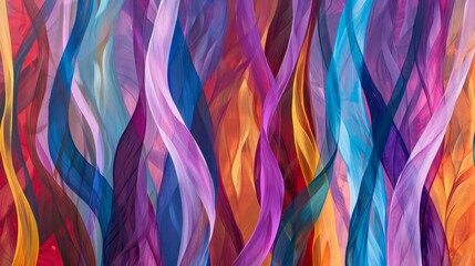 Obraz premium Jewel tones and light ribbons create a joyful Diwali tapestry backdrop