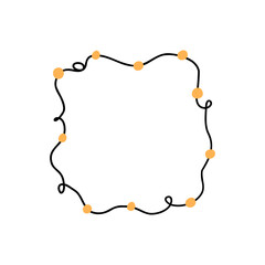 The garland is painted by hand. Holiday, party, coziness, frame. Vector illustration in flat style.