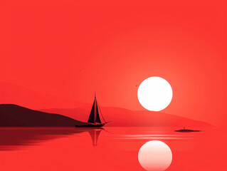 sailboat silhouette at sunset