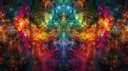 Vibrant hues in chromatic harmony echo Diwali's kaleidoscopic light displays backdrop