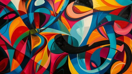 Obraz premium Black Friday's vibrant atmosphere captured in dynamic colors and shapes backdrop
