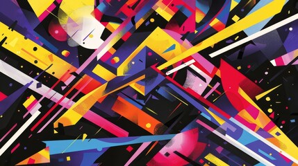 Dynamic geometric composition reflecting Black Friday energy backdrop