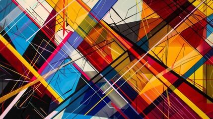 Fototapeta premium Vibrant colors and lines mirroring Black Friday sales backdrop
