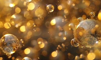 3D background of water biological and organic glass technology molecules About beauty and cosmetic skin