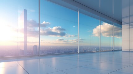 Fototapeta premium morning view to perspective glass building