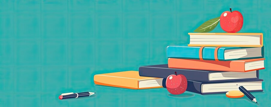 Course syllabus flat design side view education cartoon drawing Triadic Color Scheme