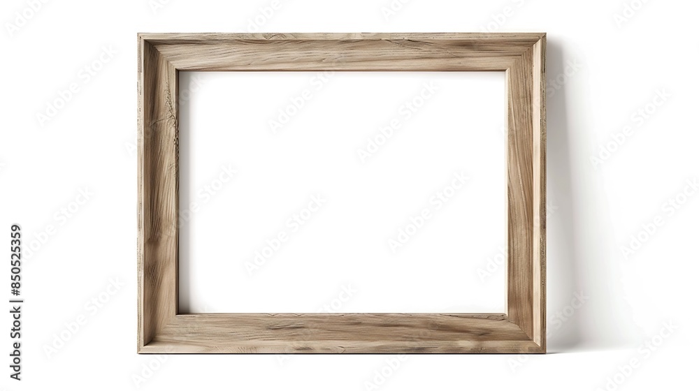 Poster Wood frame or photo frame isolated on the white background Object with clipping path : Generative AI