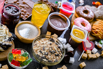 Food products containing a significant amount of sugar