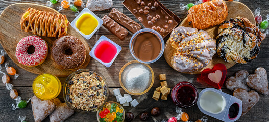 Food products containing a significant amount of sugar