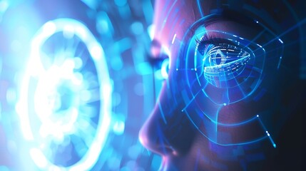 human being futuristic vision vision and control and protection of persons control and security in the accessesConcept of dna system scientific technology and science : Generative AI