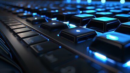 Fototapeta premium Lighting keyboard very detailed and realistic shape