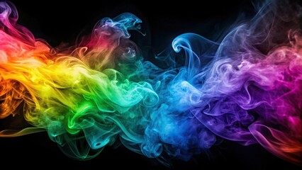 Flowing colored smoke background with vibrant and dynamic patterns, smoke, color, abstract, vibrant, flowing, background, dynamic
