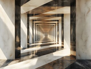 Striking Geometric 3D Runner Design with Precise Lines and Modern Aesthetic