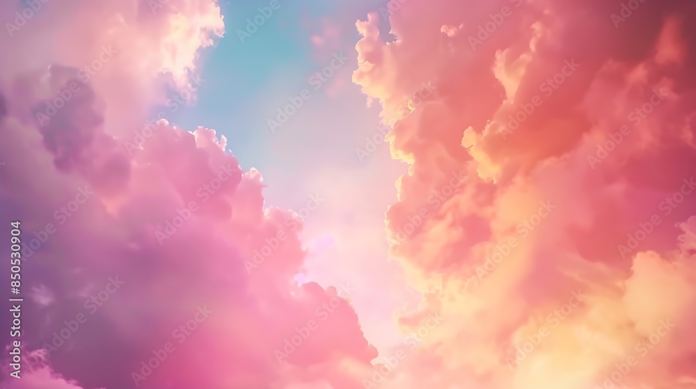 Aufkleber sunset sky with multicolor clouds dramatic twilight sky background : generative ai